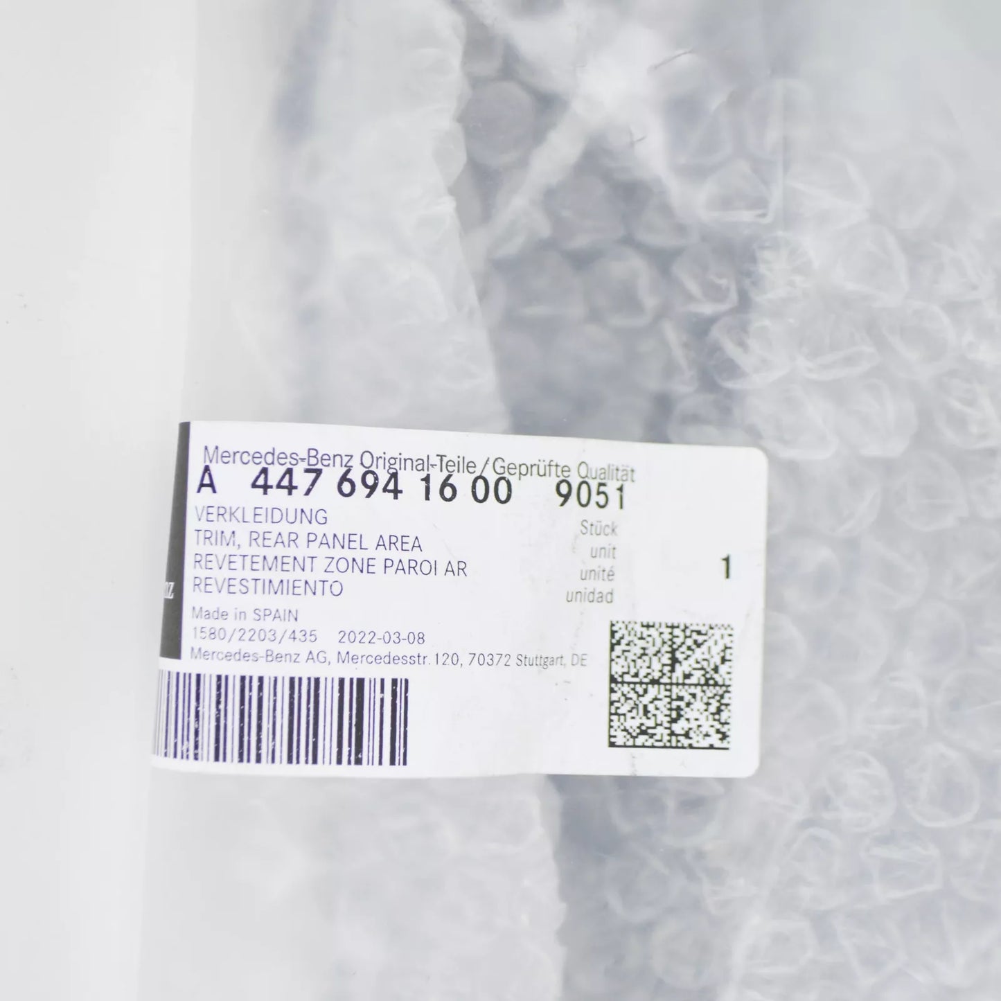 NEW MERCEDES-BENZ VITO W447 REAR PANEL AREA RIGHT TRIM A44769416009051 ORIGINAL