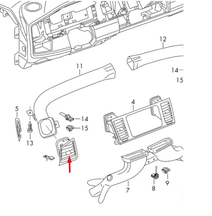 NEW VOLKSWAGEN TRANSPORTER T6 FRONT LEFT AIR VENT LHD 7E5819203JJDY