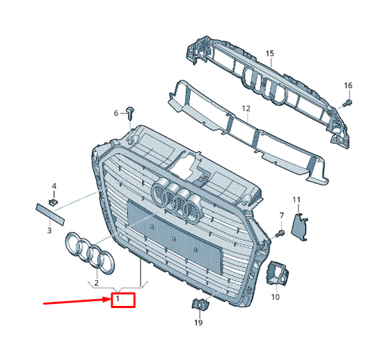 new audi a3 sportback 8v radiator grille 8v3853651alrn4 8v3853651al rn4 original