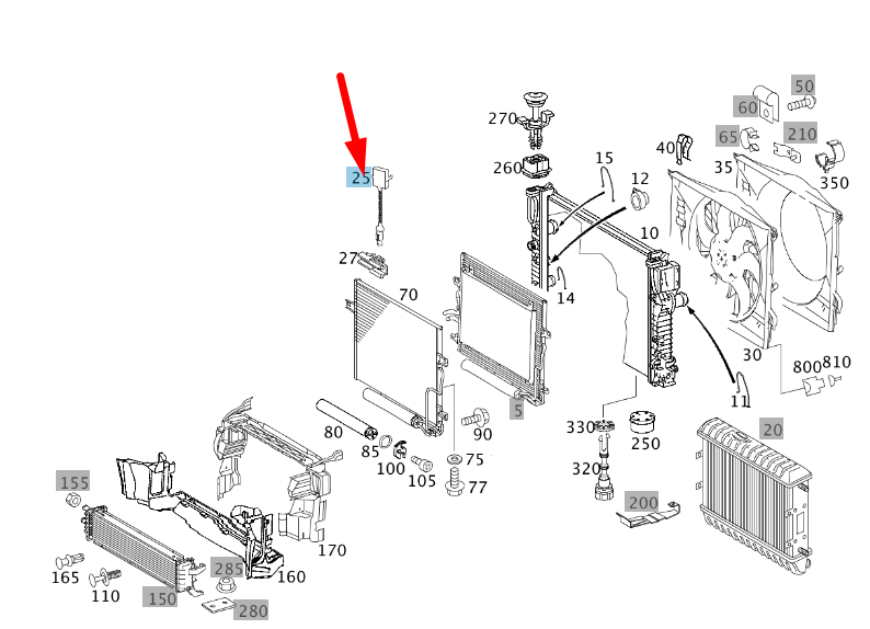 NEW MERCEDES-BENZ E W211 WATER COOLER TEMPERATURE SENSOR A211542091880 ORIGINAL