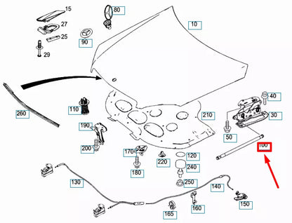 NEW MB C W204 FRONT LEFT HOOD GAS PRESSURE INTERSTOP STRUT A2049802164 ORIGINAL