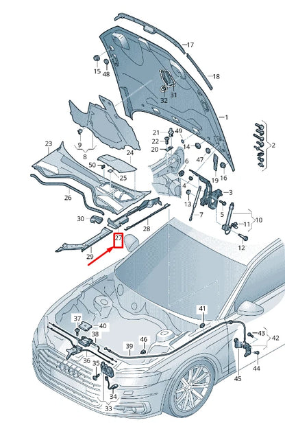 NEW AUDI A8 4N LEFT SIDE FENDER COVER 4N0821169C