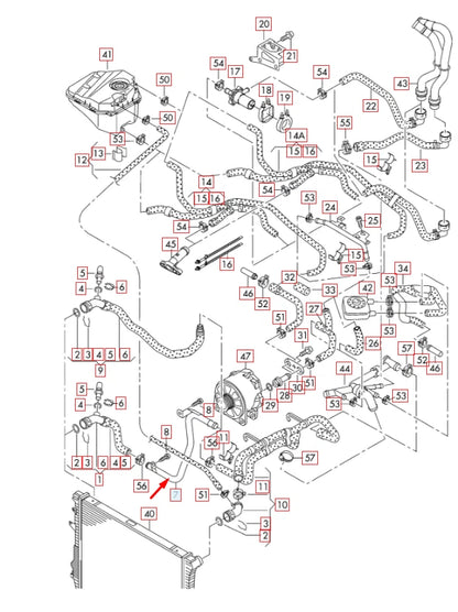 NEW AUDI Q7 4L COOLANT HOSE PIPE TUBE 7L6121065AN