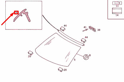 NEW MERCEDES-BENZ C W202 FRONT WINDSHIELD TOP OUTER MOULDING A2026710730