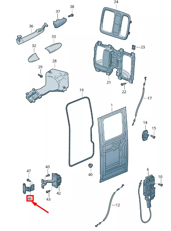NEW VOLKSWAGEN CRAFTER 2F MK1 FRONT RIGHT DOOR HINGE 2E3841531