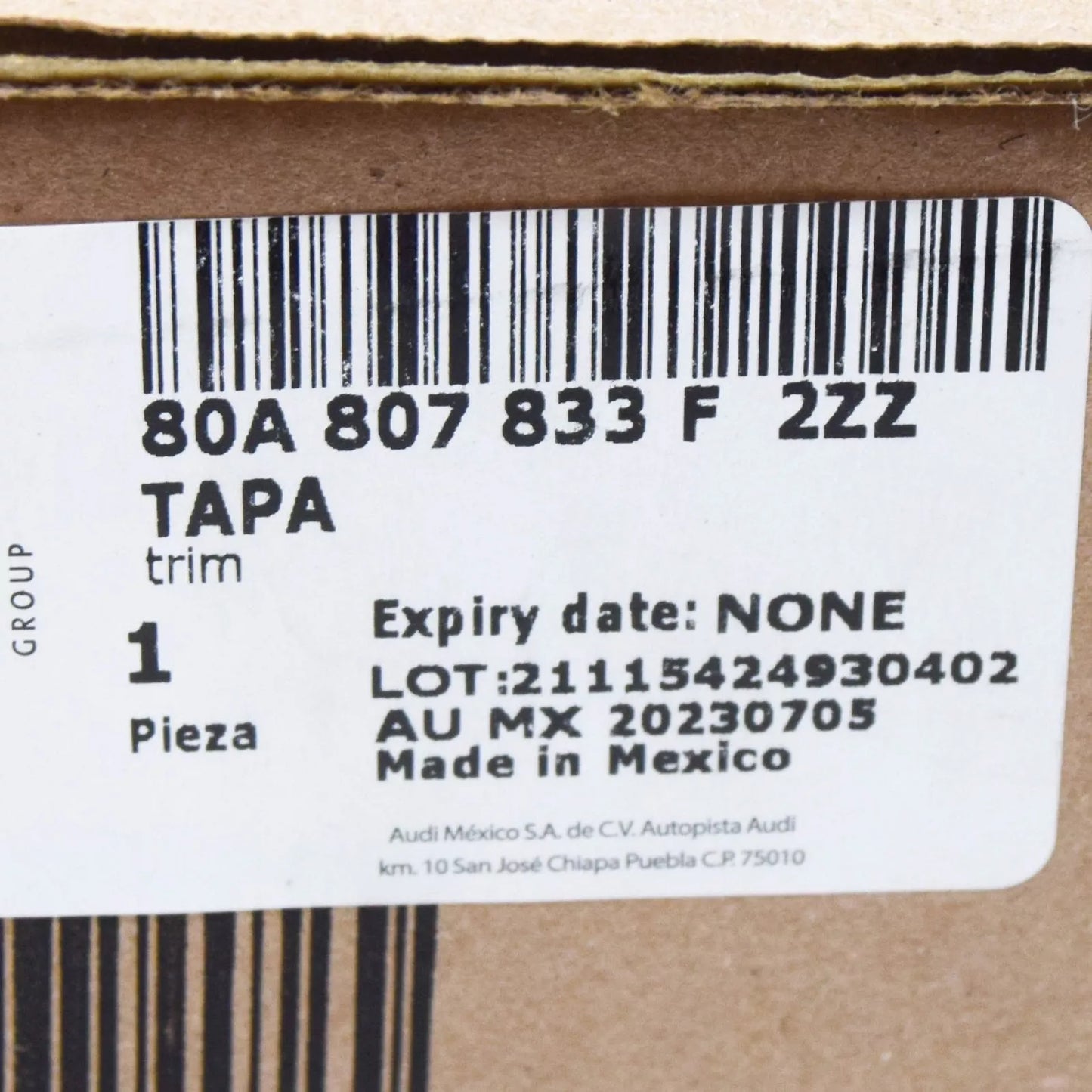 NEW AUDI Q5 FY REAR BUMPER LEFT SIDE TRIM 80A807833F2ZZ ORIGINAL