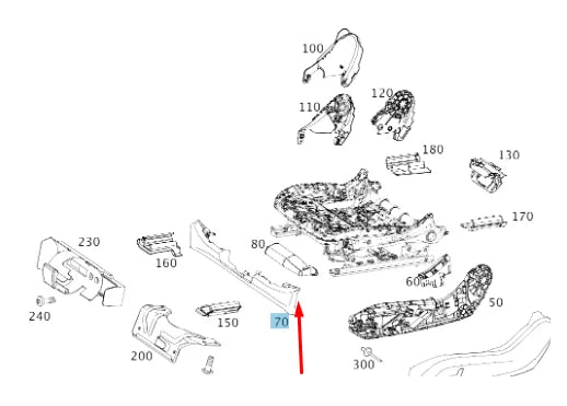 NEW MB C W205 FRONT RIGHT SEAT ADJUSTMENT TRIM A20591949009051