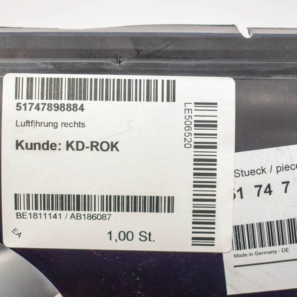 NEW BMW 7 F01 FRONT RIGHT AIR DUCT 51747898884 7898884 2015 ORIGINAL