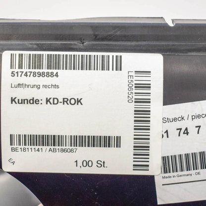 NEW BMW 7 F01 FRONT RIGHT AIR DUCT 51747898884 7898884 2015 ORIGINAL