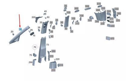 NEW MERCEDES-BENZ VITO W447 LEFT A PILLAR TRIM A44769041259F93 ORIGINAL