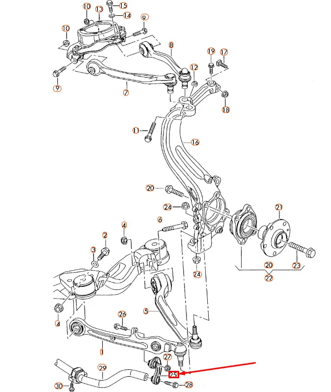 NEW AUDI A8 D3 FRONT ANTI-ROLL BAR COUPLING ROD 3D0411317 ORIGINAL