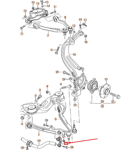 NEW AUDI A8 D3 FRONT ANTI-ROLL BAR COUPLING ROD 3D0411317 ORIGINAL