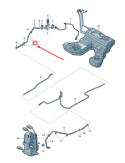 new audi a8 4h fuel tank fuel line 4h0261493f original