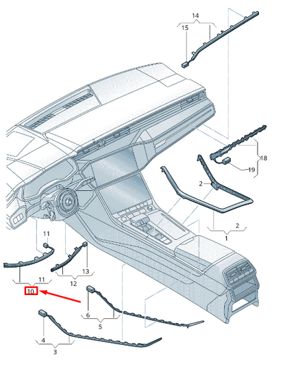 NEW AUDI Q7 4M LEFT INSTRUMENT PANEL LIGHT BAR LHD 4M8947197B ORIGINAL