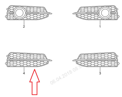 Genuine Audi A6 C7 Right Fog Light Surround Grille 4G0807682D9B9 2011 S-Line