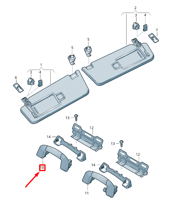 NEW VOLKSWAGEN T-ROC A11 FRONT ROOF HANDLE 2G0857607TS4 ORIGINAL