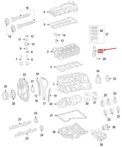 NEW MERCEDES-BENZ GLK X204 CONROD AND PISTON CONNECTING ROD A6510300020 ORIGINAL
