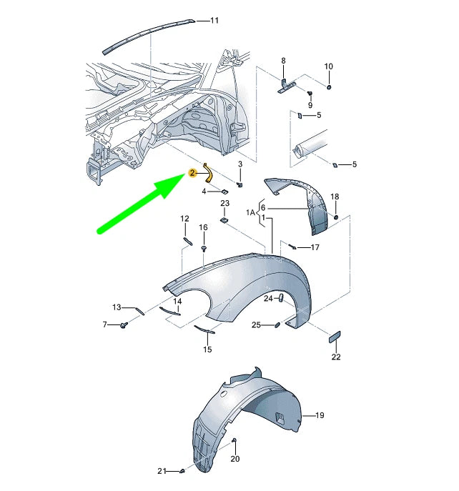 NEW VOLKSWAGEN BEETLE 9C1 FRONT LEFT FENDER BRACKET 1C0821227G