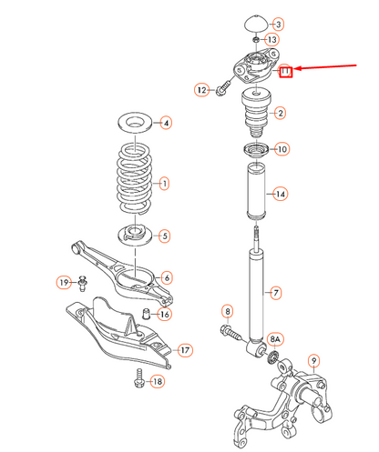 NEW VOLKSWAGEN EOS REAR SHOCK ABSORBER UPPER MOUNT 1Q0513353 ORIGINAL