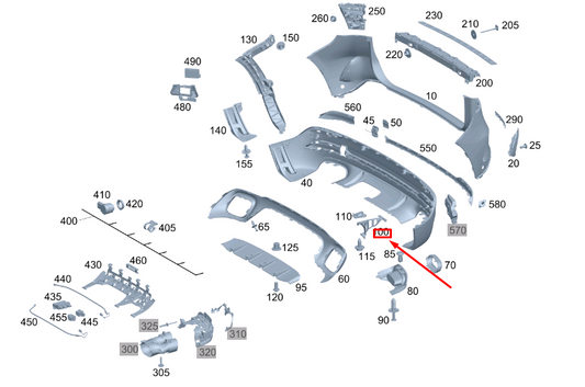 new mercedes-benz gla h247 rear left bumper holder a2478858905 original