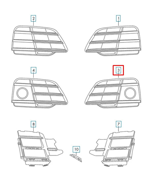 NEW AUDI SQ5 FRONT BUMPER FOG LIGHT GRILL LEFT SIDE 80A807679PRU6 2018