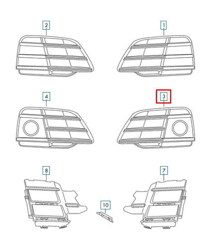 NEW AUDI SQ5 FRONT BUMPER FOG LIGHT GRILL LEFT SIDE 80A807679PRU6 2018