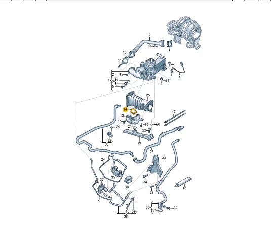 NEW VOLKSWAGEN TOUAREG CR EGR PIPE HASKET 059131599R ORIGINAL
