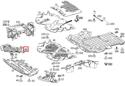 NEW MERCEDES-BENZ S W222 FRONT RIGHT ENGINE COMP COVER A2225201200 ORIGINAL