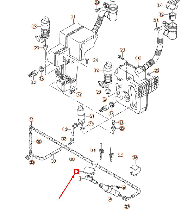 NEW VW JETTA A6 LEFT SIDE HEADLAMP WASHER COVER CAP 5C6955109GRU ORIGINAL