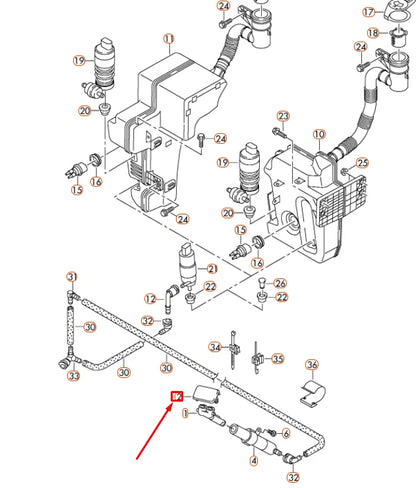 NEW VW JETTA A6 LEFT SIDE HEADLAMP WASHER COVER CAP 5C6955109GRU ORIGINAL