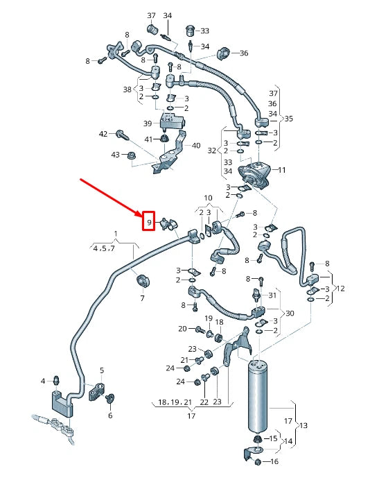 NEW AUDI A8 4N REFRIGERANT PIPE BRACKET 4N0816087D