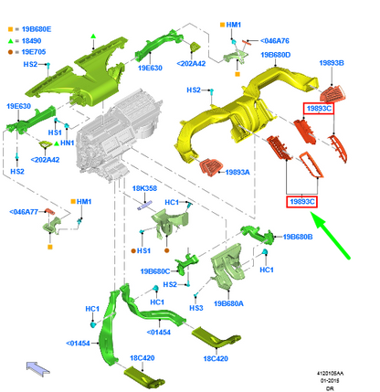 new ford galaxy mk3 dashboard left inner air vent louvre assy 2174778 original