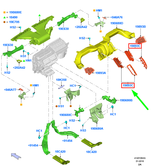 new ford galaxy mk3 dashboard left inner air vent louvre assy 2174778 original