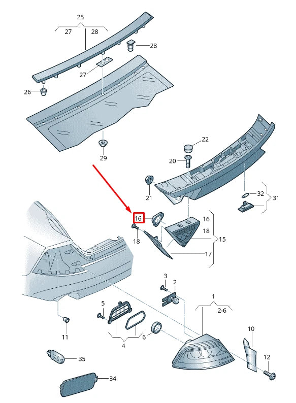 NEW AUDI A7 SPORTBACK 4G REAR LEFT TAIL LIGHT HOUSING SEAL 4G8945191A