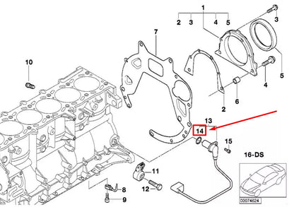 NEW BMW Z3 E36 CRANKSHAFT POSITION SENSOR O-RING 12141402705 1402705 ORIGINAL