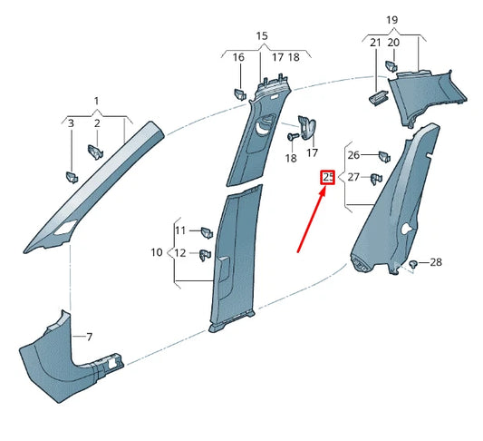 NEW VOLKSWAGEN T-ROC A11 LEFT INTERIOR WHEEL HOUSING TRIM 2GA867765A82V ORIGINAL