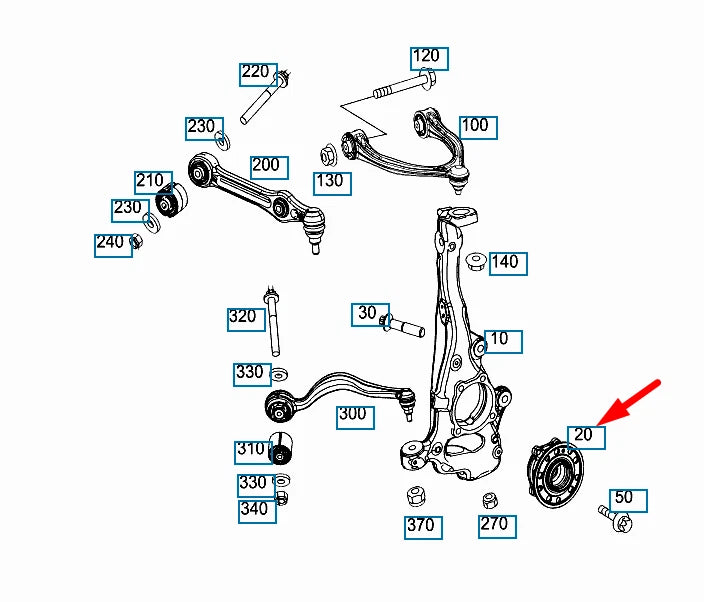 NEW MERCEDES-BENZ C-CLASS W205 FRONT WHEEL BEARING A2053340300 ORIGINAL