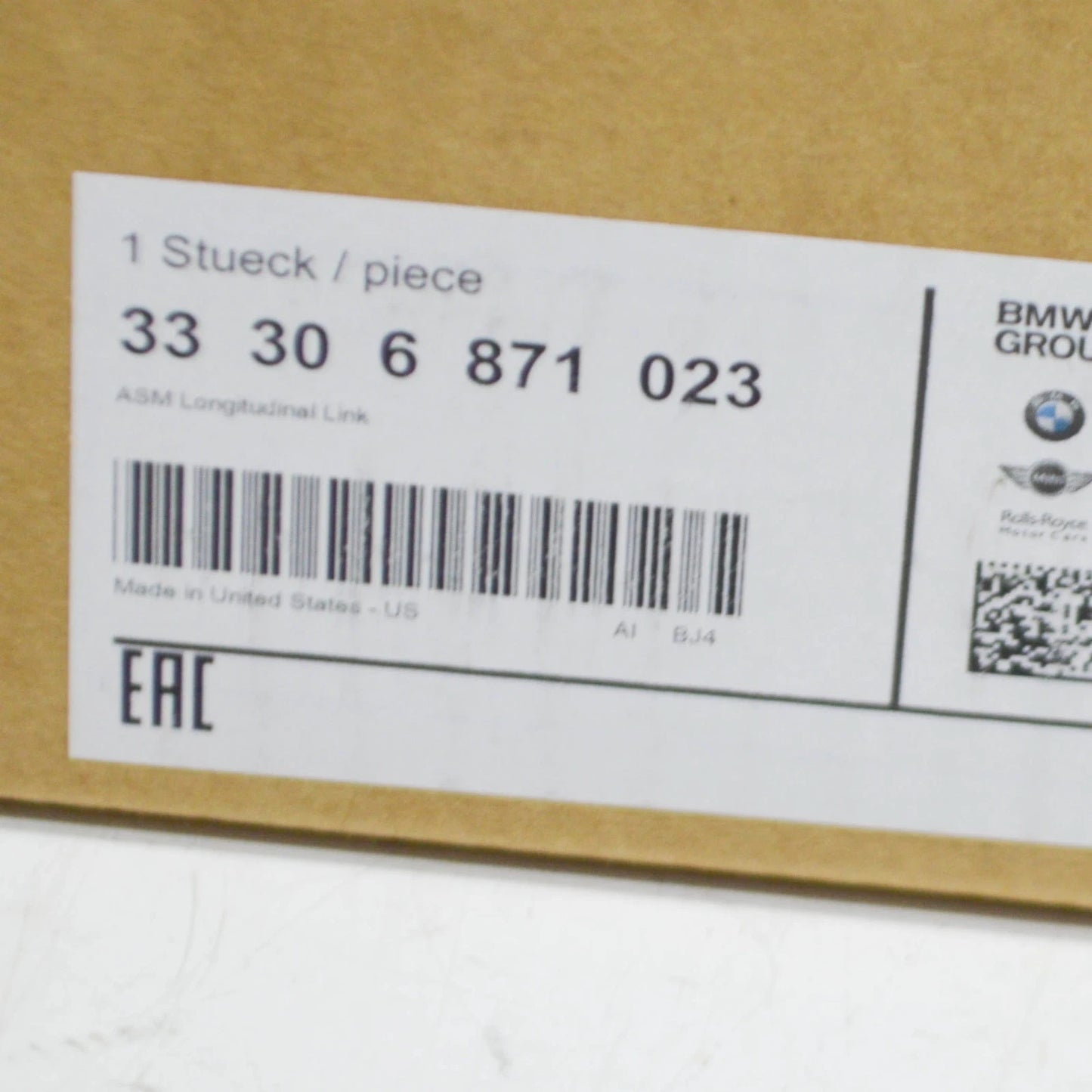 NEW BMW X3 G01 TRAILING ARM WITH RUBBER MOUNT 33306871023 6871023 ORIGINAL