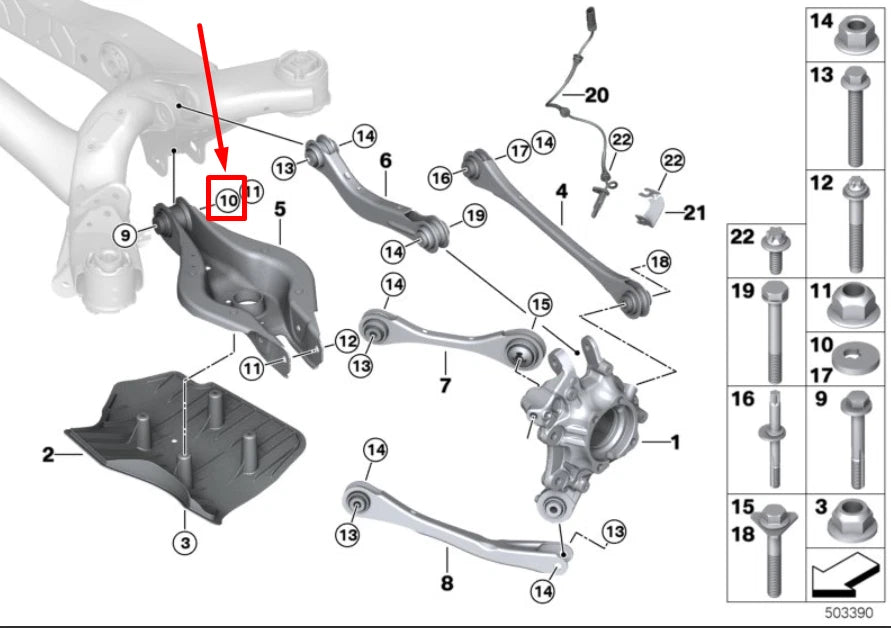 NEW BMW 3 G20, G28 ECCENTRIC FLAT WASHER 33306786187 6786187
