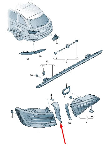 NEW AUDI RS4 AVANT B9 REAR RIGHT TAILLIGHT BEZEL TRIM 8W9945254A ORIGINAL