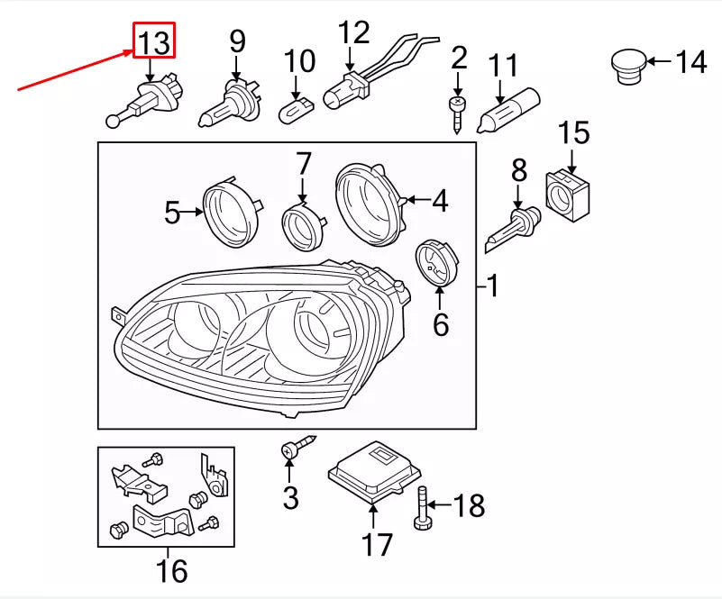 NEW VW JETTA III 1K MK3 FRONT HEADLIGHT LEVELING MOTOR 4B0941293A ORIGINAL