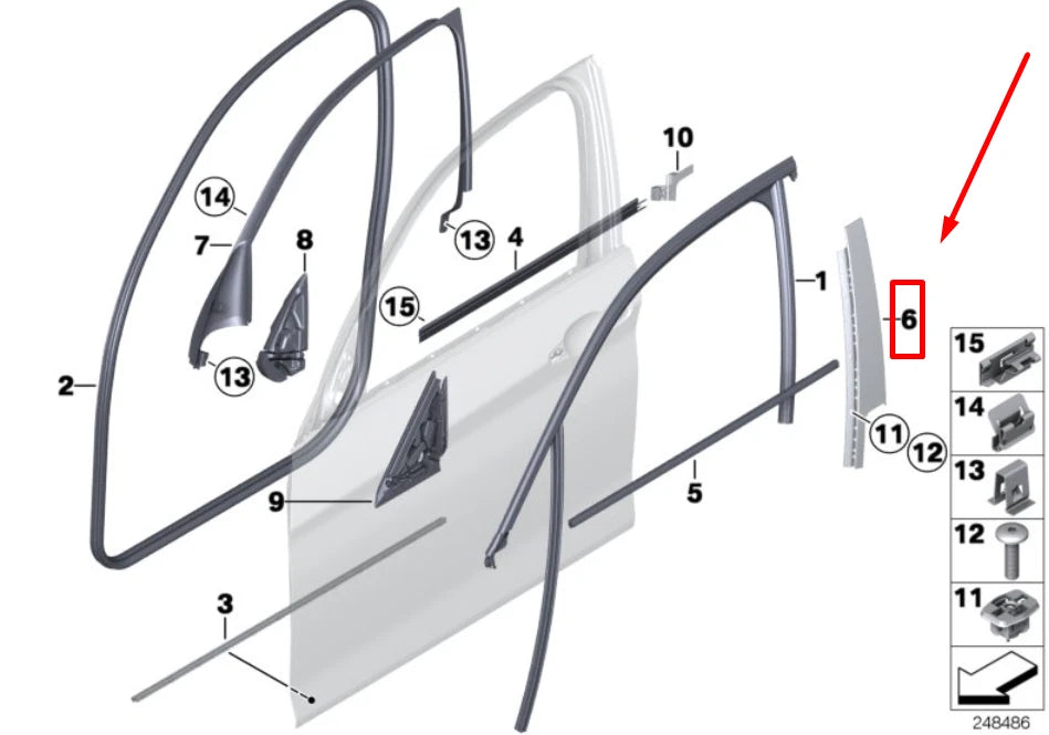 NEW BMW 1 F20 FRONT RIGHT COLUMN-B DOOR MOLDING COVER 51337276962 7276962