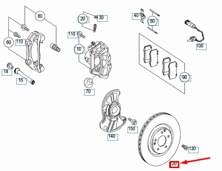 NEW MERCEDES-BENZ CLK C209 AMG FRONT BRAKE DISC ROTOR A2094210112 ORIGINAL