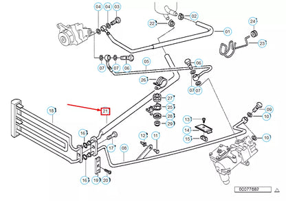 NEW BMW 7 E38 SEDAN POWER STEERING RADIATOR RETURN HOSE 32411091976 ORIGINAL