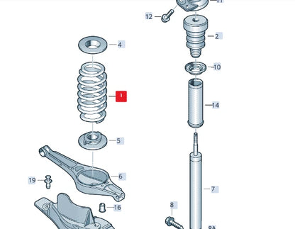 NEW AUDI A3 8P REAR SUSPENSION COIL SPRING 8P0511115BM ORIGINAL