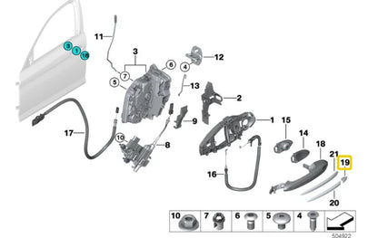 NEW BMW 5 G30 FRONT LEFT DOOR HANDLE PIN COVER 51217489341 7489341 2018 ORIGINAL