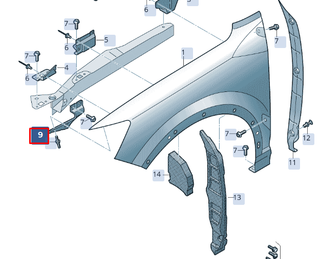 NEW AUDI Q2 GA FRONT RIGHT FENDER HOLDER 81A821136 ORIGINAL