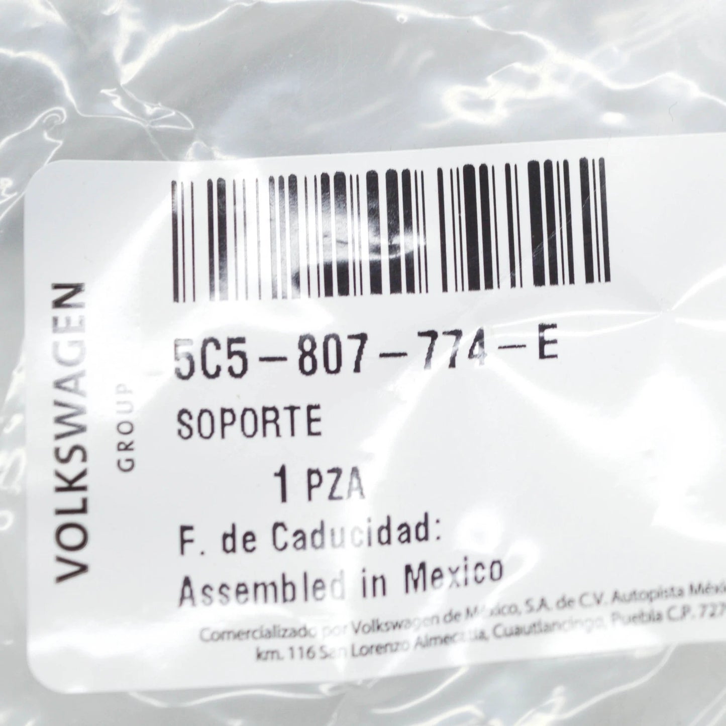 NEW VOLKSWAGEN BEETLE FRONT RIGHT BUMPER BRACKET 5C5807774E 2016