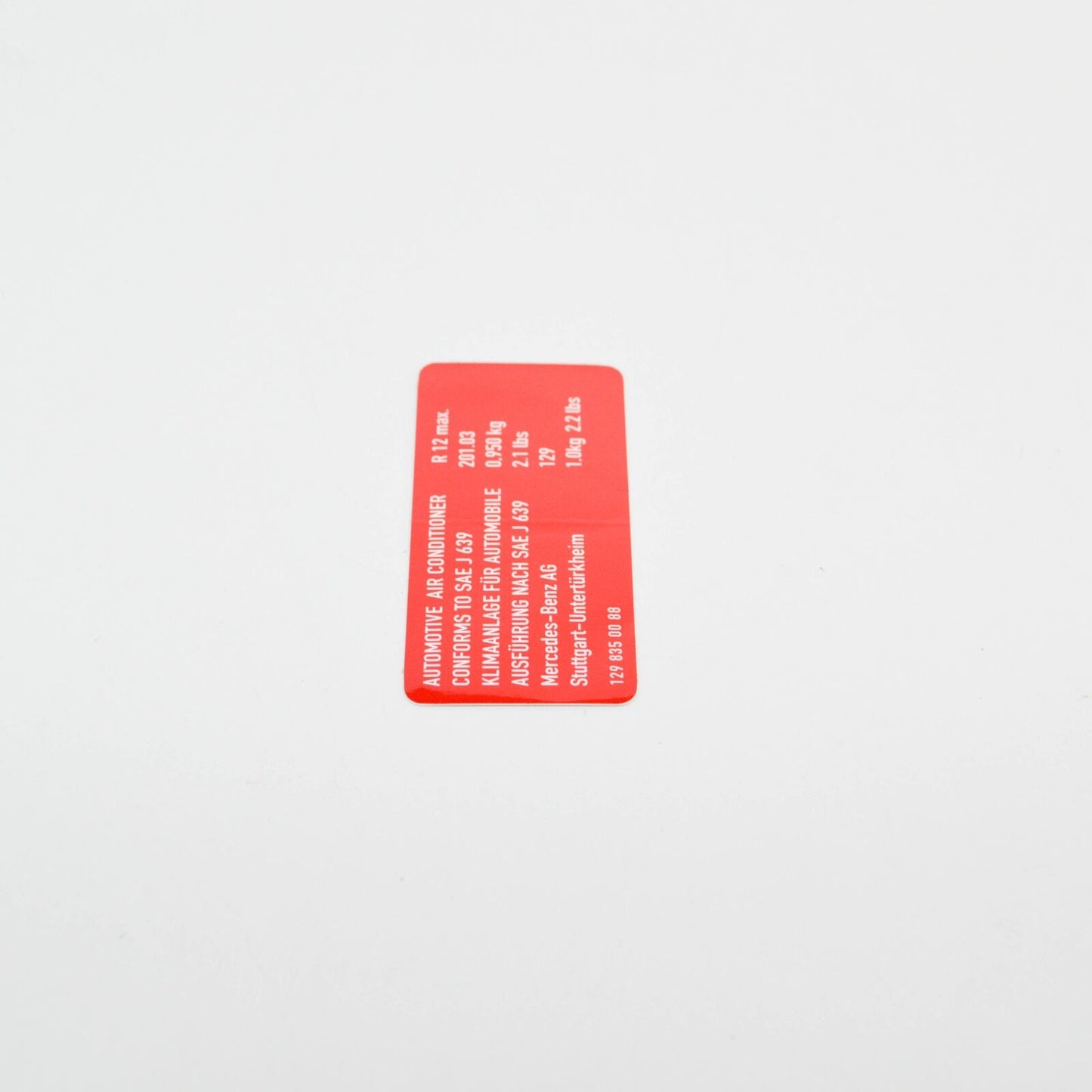 NEW MERCEDES-BENZ SL R129 REFRIGERANT PLATE A1298350088 ORIGINAL