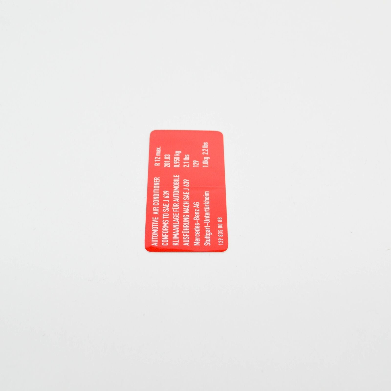 NEW MERCEDES-BENZ SL R129 REFRIGERANT PLATE A1298350088 ORIGINAL